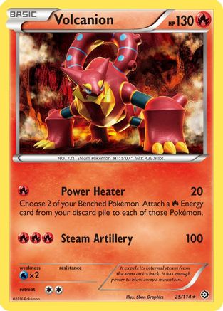 Volcanion 025/114  - Reverse Holofoil XY  Steam Siege - Rare