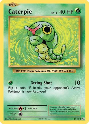 Caterpie 003  - Reverse Holofoil XY  Evolutions - Common