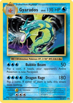 Gyarados 034  - Reverse Holofoil XY  Evolutions - Holo Rare