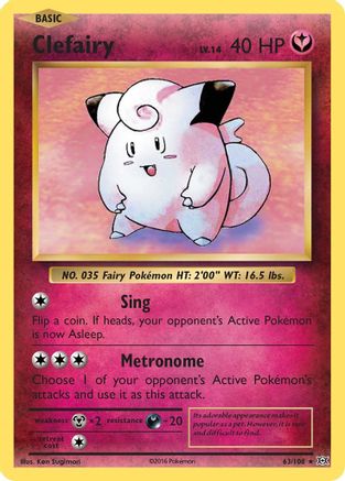 Clefairy 063  - Reverse Holofoil XY  Evolutions - Holo Rare