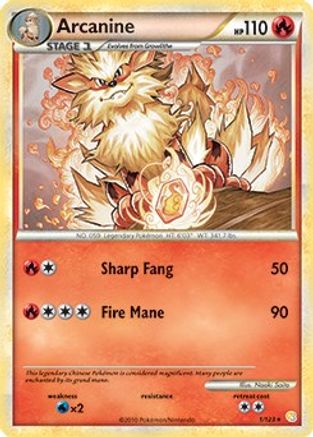 Arcanine - 1/123 (HeartGold & SoulSilver)/123  Deck Exclusives - Rare
