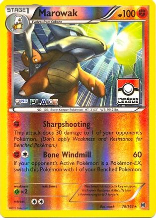Marowak - 78/162 (Pokemon League) [2nd Place]/162  - Reverse Holofoil League & Championship Cards - Promo