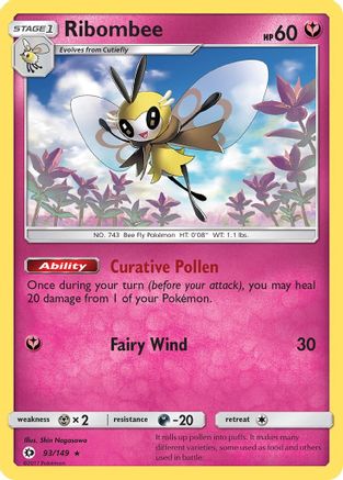 Ribombee 093  - Holofoil SM Base Set - Holo Rare