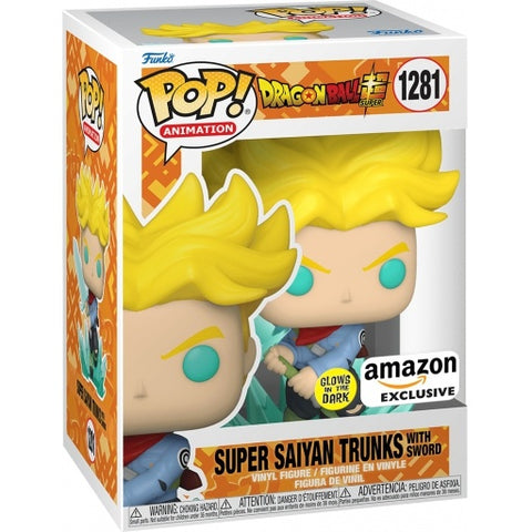 Funko Pop! Anime: Dragon Ball Super Saiyan Trunks with Sword #1281  *GLOW* [AMAZON EXCLUSIVE]