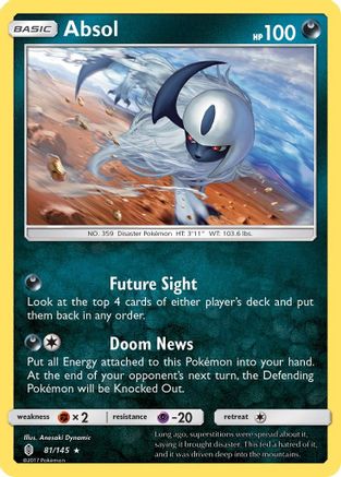 Absol 081  - Holofoil SM  Guardians Rising - Holo Rare