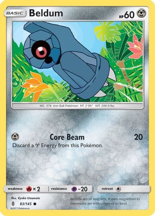 Beldum 083  - Reverse Holofoil SM  Guardians Rising - Common