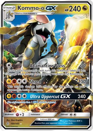 Kommo-o GX 100  - Holofoil SM  Guardians Rising - Ultra Rare