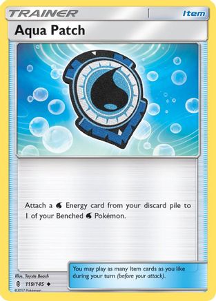 Aqua Patch 119  - Reverse Holofoil SM  Guardians Rising - Uncommon