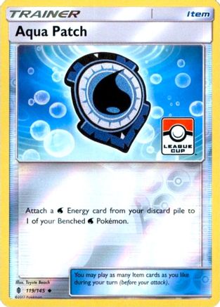 Aqua Patch - 119/145 (League Cup)/145  - Reverse Holofoil League & Championship Cards - Promo