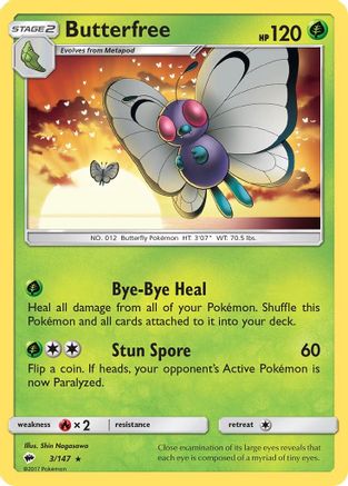 Butterfree 003  SM  Burning Shadows - Rare