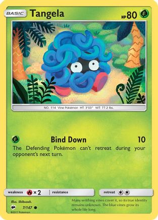 Tangela 007  - Reverse Holofoil SM  Burning Shadows - Common