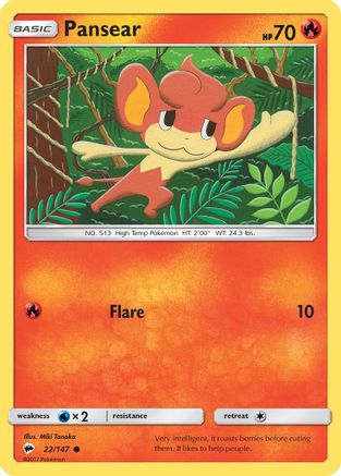Pansear 022/147  SM  Burning Shadows - Common