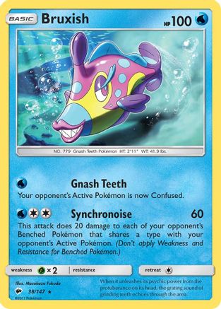Bruxish  - Reverse Holofoil SM  Burning Shadows - Rare