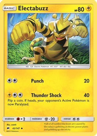 Electabuzz  SM  Burning Shadows - Uncommon