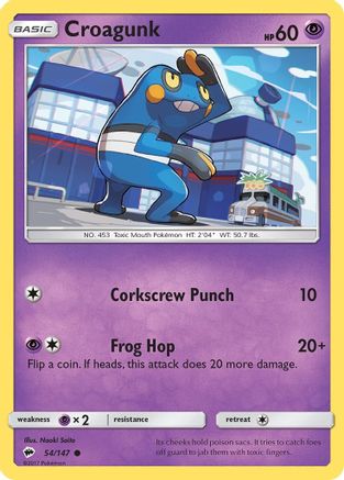 Croagunk 054  SM  Burning Shadows - Common