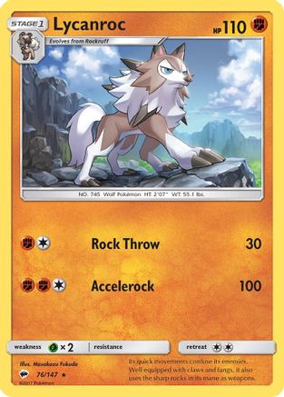 Lycanroc (76) (76) 076/147  SM  Burning Shadows - Rare