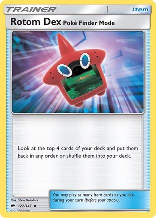 Rotom Dex Poke Finder Mode 122  SM  Burning Shadows - Uncommon