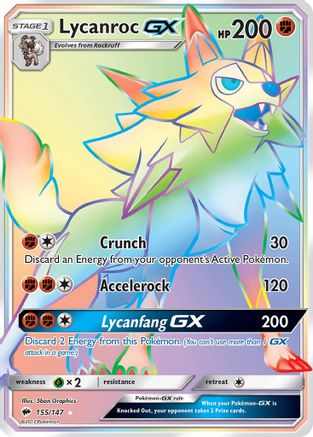 Lycanroc GX (Secret)  - Holofoil SM  Burning Shadows - Secret Rare