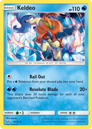 Keldeo 026  - Reverse Holofoil Shining Legends - Holo Rare