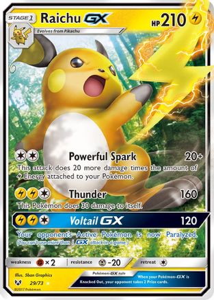 Raichu GX 029  - Holofoil Shining Legends - Ultra Rare