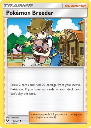 Pokemon Breeder 063  Shining Legends - Uncommon