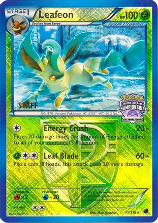 Leafeon - 11/116 (State Championships) [Staff]/116  - Reverse Holofoil League & Championship Cards - Promo