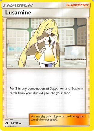 Lusamine 096  - Reverse Holofoil SM  Crimson Invasion - Uncommon