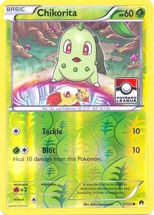 Chikorita (Pokemon League) 001/122  - Reverse Holofoil League & Championship Cards - Promo