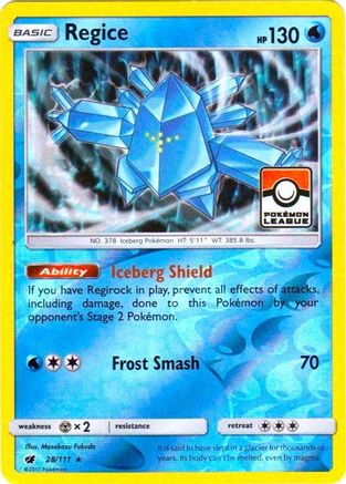 Regice (Pokemon League) 028/111  - Reverse Holofoil League & Championship Cards - Promo