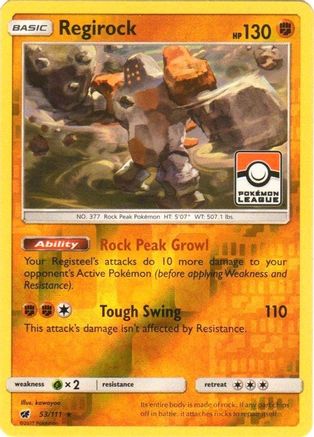 Regirock (Pokemon League) 053/111  - Reverse Holofoil League & Championship Cards - Promo