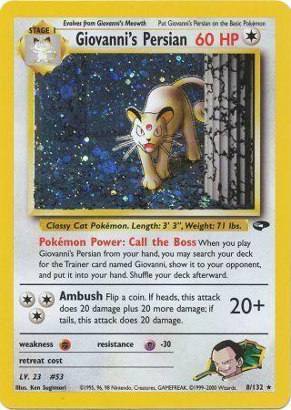 Giovanni's Persian 008  - Unlimited Holofoil Gym Challenge - Holo Rare