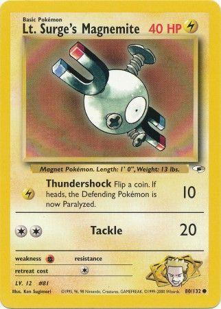 Lt. Surge's Magnemite (80) (80) 080  - Unlimited Gym Heroes - Common