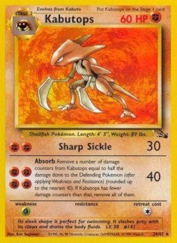 Kabutops (24) (24) 024  - Unlimited Fossil - Rare