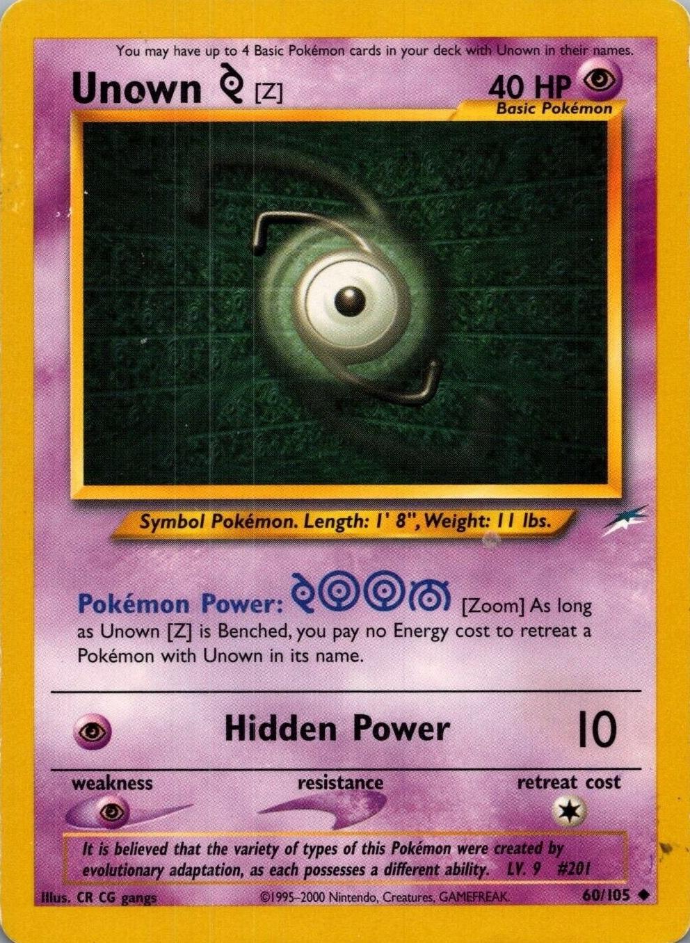 Unown [Z]/105  - Unlimited Neo Destiny - Uncommon