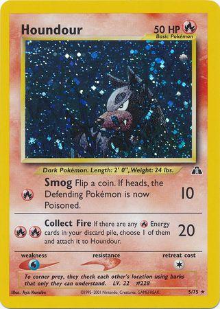 Houndour (5)  - Unlimited Holofoil Neo Discovery - Holo Rare