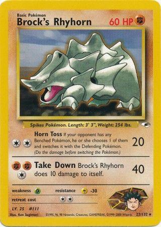 Brock's Rhyhorn (22) (22) 022  - Unlimited Gym Heroes - Rare
