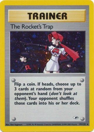 The Rocket's Trap 019  - Unlimited Holofoil Gym Heroes - Holo Rare