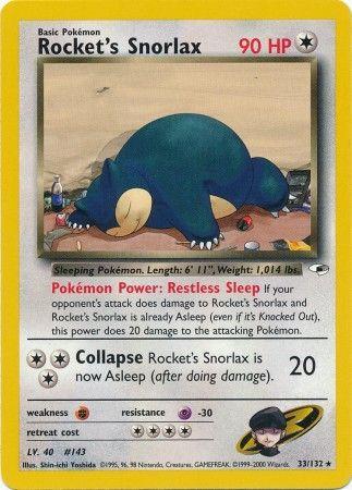 Rocket's Snorlax 033  - Unlimited Gym Heroes - Rare