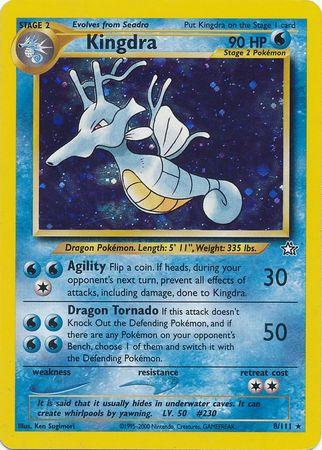 Kingdra 008  - Unlimited Holofoil Neo Genesis - Holo Rare