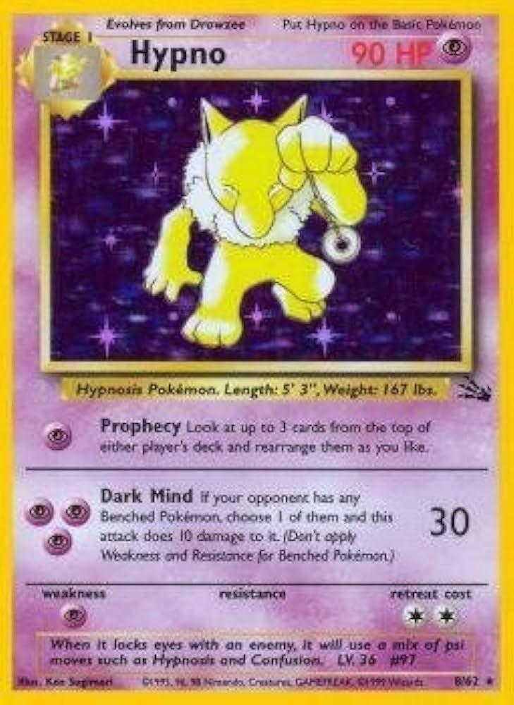 Hypno (8) (8) 008  - Unlimited Holofoil Fossil - Holo Rare