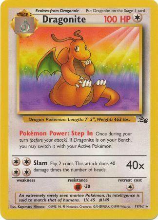 Dragonite (19) (19) 019  - Unlimited Fossil - Rare