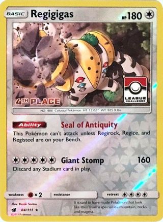 Regigigas - 84/111 (League Challenge) [4th Place]/111  - Reverse Holofoil League & Championship Cards - Promo