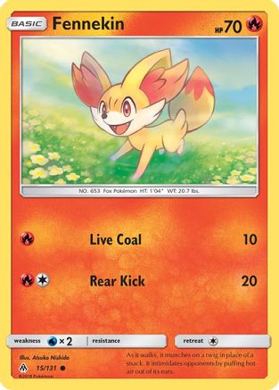 Fennekin (15) (15) 015  - Reverse Holofoil SM  Forbidden Light - Common