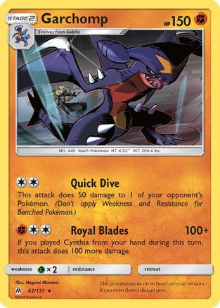 Garchomp 062  - Reverse Holofoil SM  Forbidden Light - Holo Rare