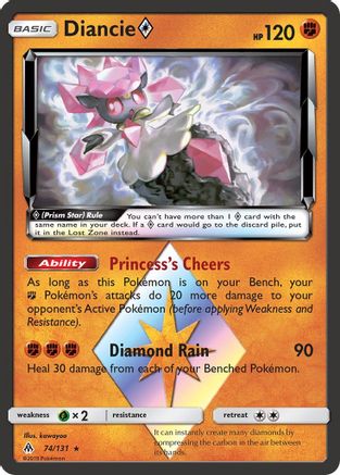 Diancie Prism Star 074  - Holofoil SM  Forbidden Light - Prism Rare