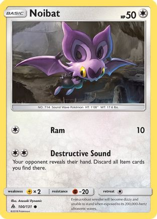 Noibat  - Reverse Holofoil SM  Forbidden Light - Common