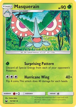Masquerain  - Reverse Holofoil SM  Celestial Storm - Uncommon