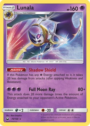 Lunala  - Holofoil SM  Celestial Storm - Holo Rare