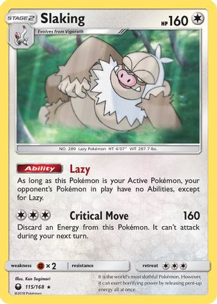 Slaking  - Reverse Holofoil SM  Celestial Storm - Holo Rare