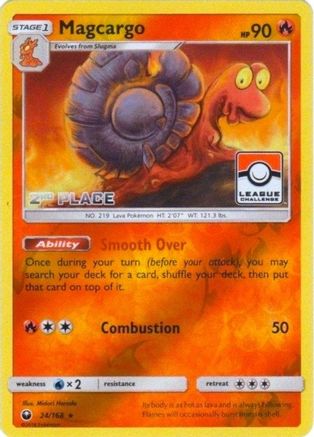 Magcargo - 24/168 (League Challenge) [2nd Place]/168  - Reverse Holofoil League & Championship Cards - Promo